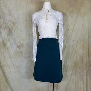 Vintage 70s Sonia Rykiel Paris Green Wool Skirt